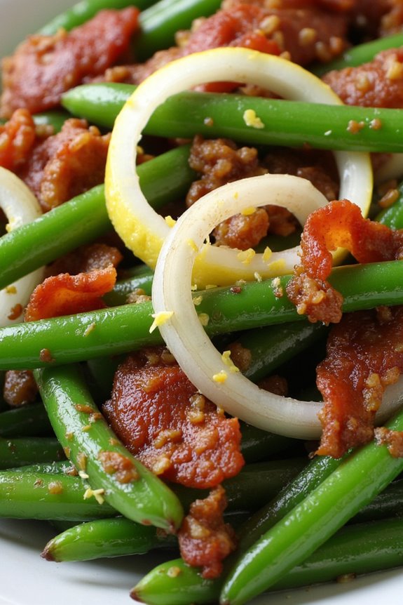 savory green beans medley