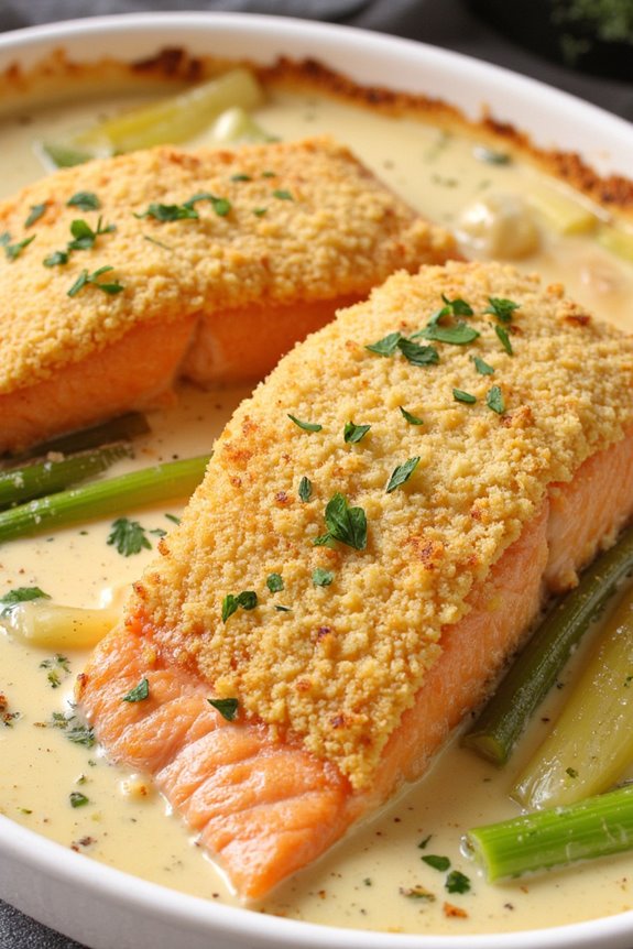 savory salmon leek casserole