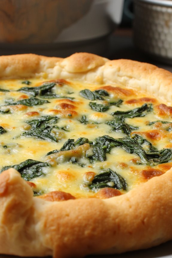 savory spinach cheese quiche