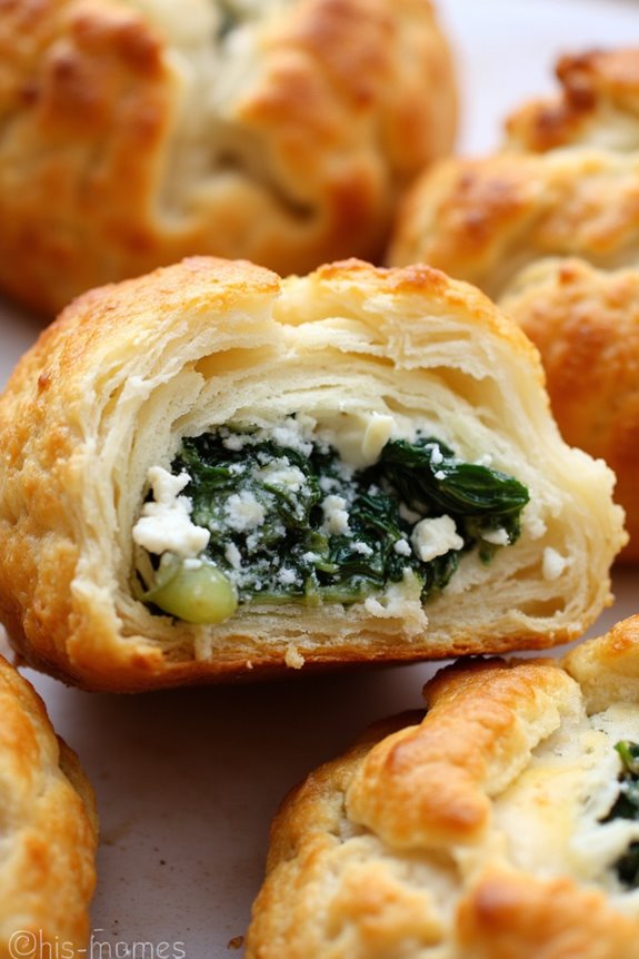 savory spinach feta puffs
