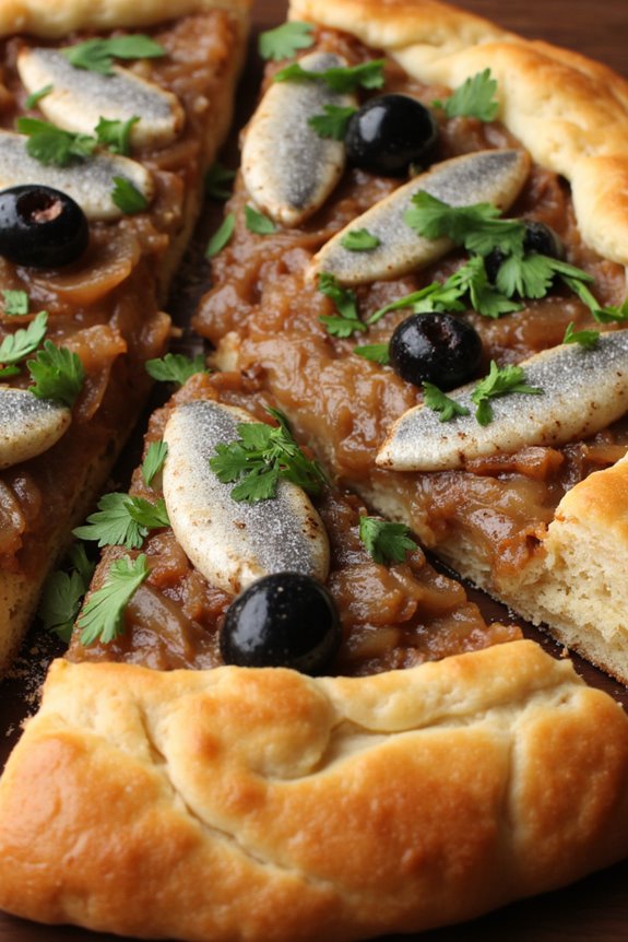 savory tart with anchovies