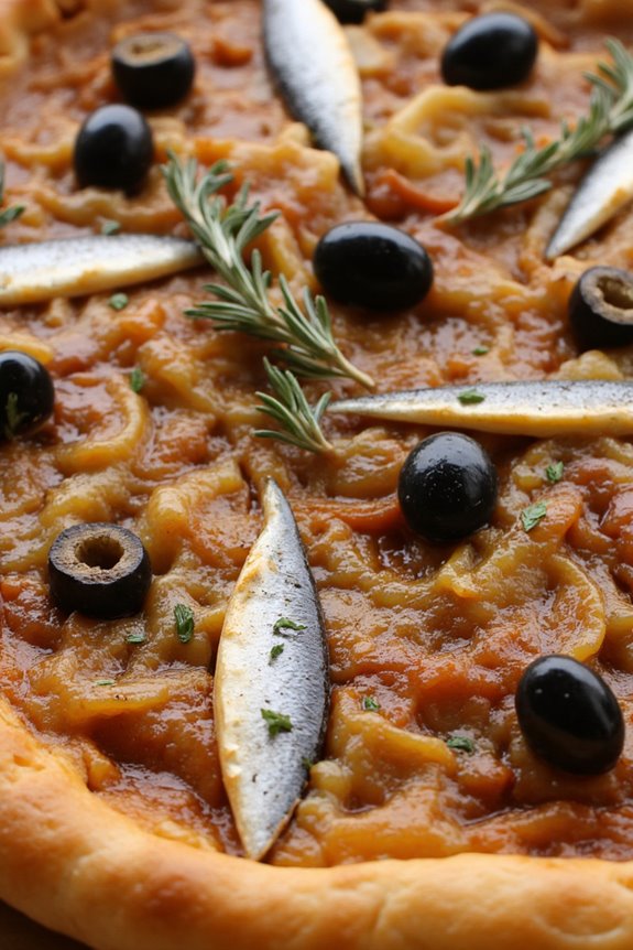 savory tart with anchovies