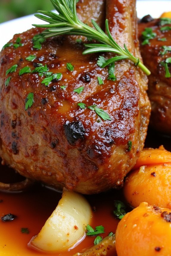 slow cooked tender lamb shanks