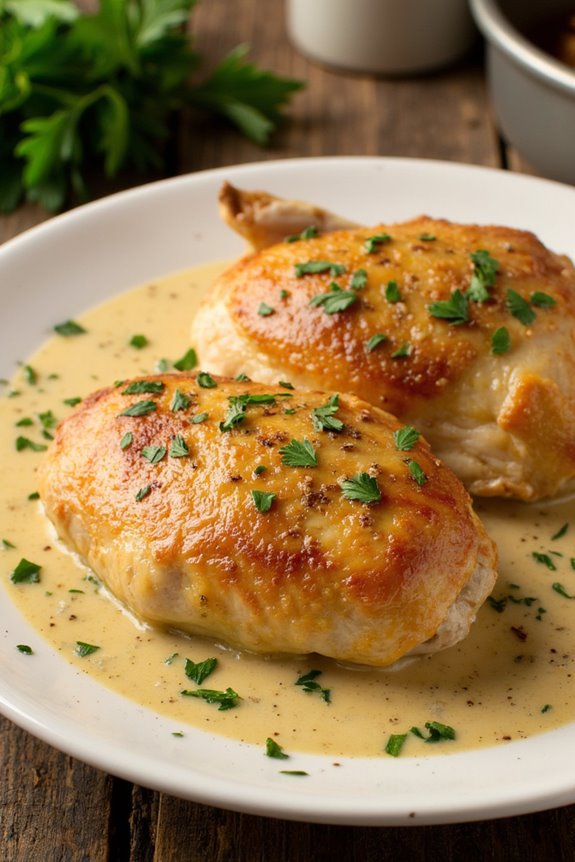 tender chicken tangy mustard sauce
