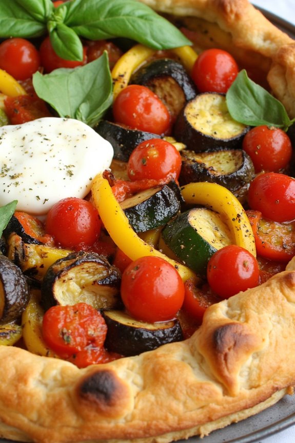 vegetable filled flaky tart
