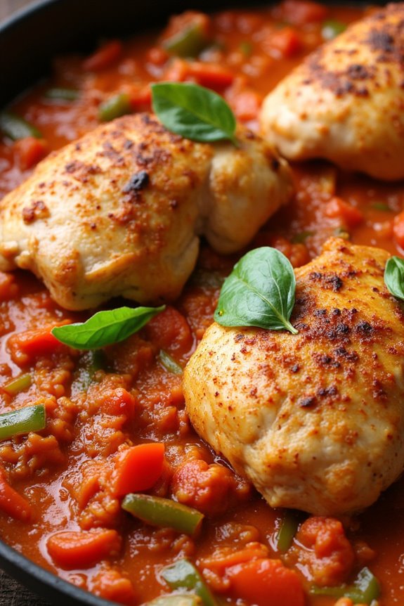 vibrant basque chicken dish