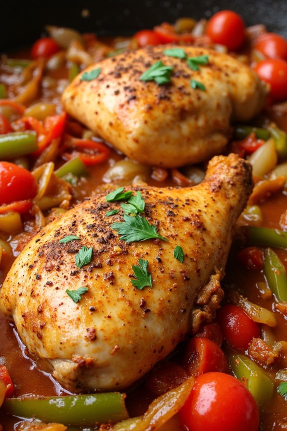 vibrant chicken pepper stew