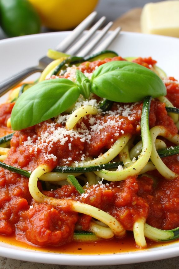 zucchini noodles with tomato sauce