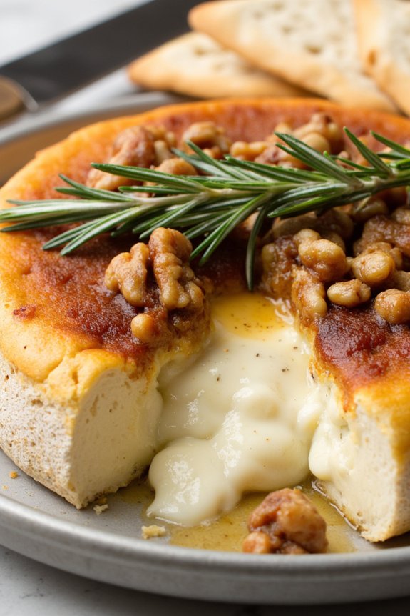 baked brie with rosemary walnuts