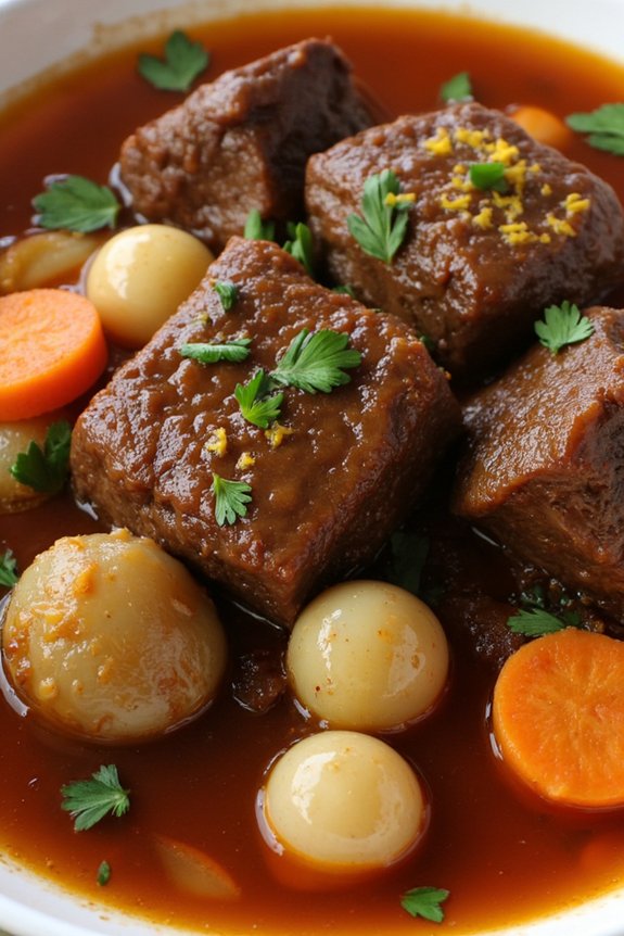 beef bourguignon with orange