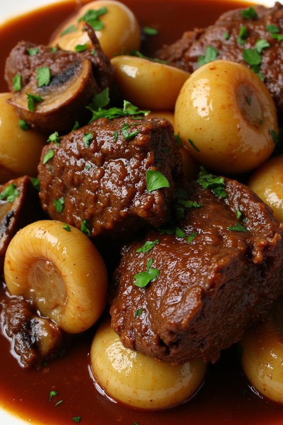 beef stew with caramelized onions