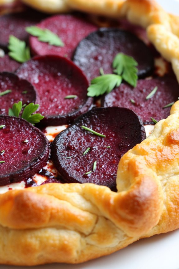 beetroot and goat cheese tart