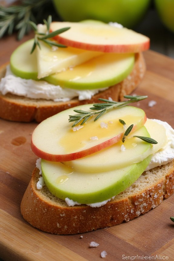 brie and apple crostini