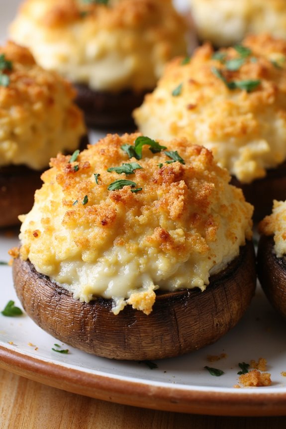 brie stuffed mushroom appetizer delight