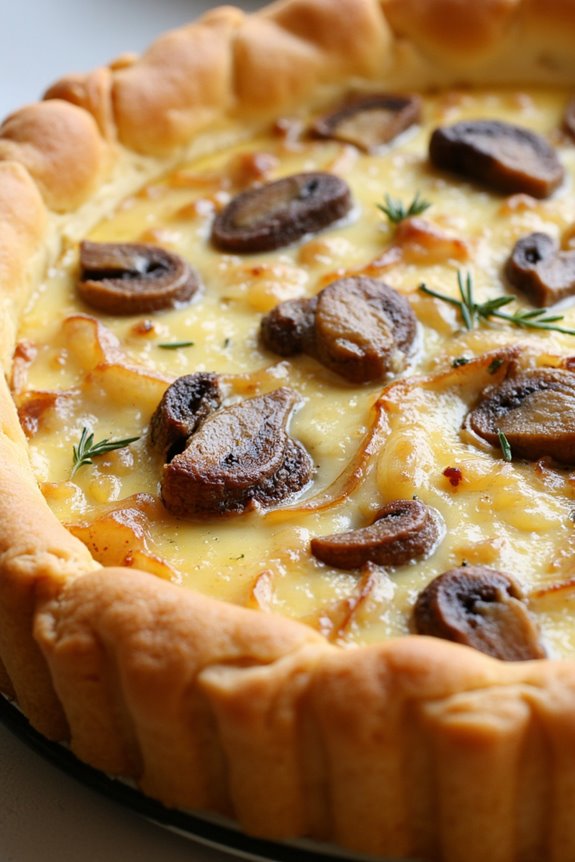 caramelized onion mushroom quiche