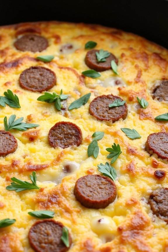 caramelized onion sausage frittata