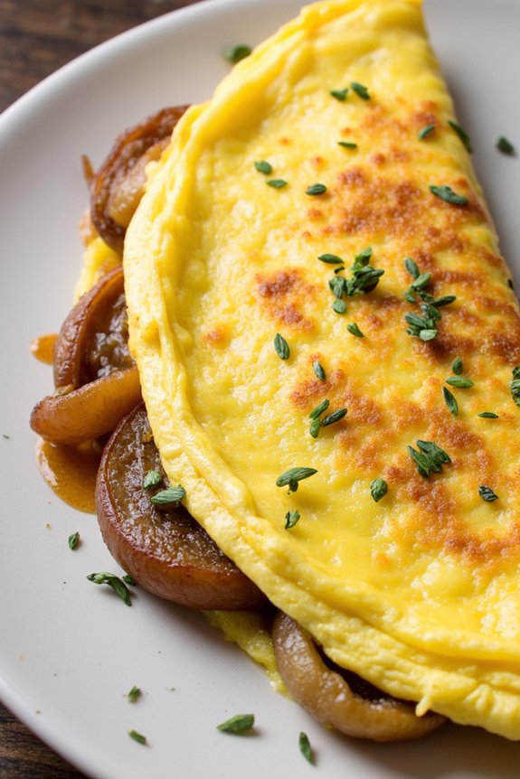caramelized onion thyme omelette recipe