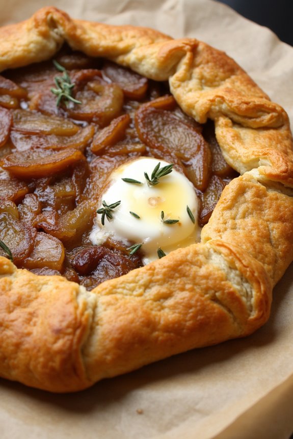 caramelized shallots and brie galette