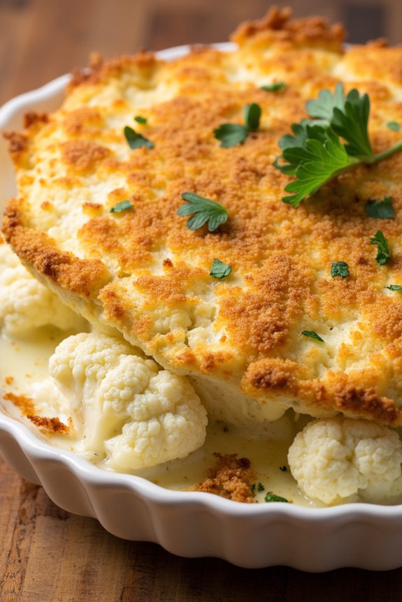 cheesy cauliflower baked dish