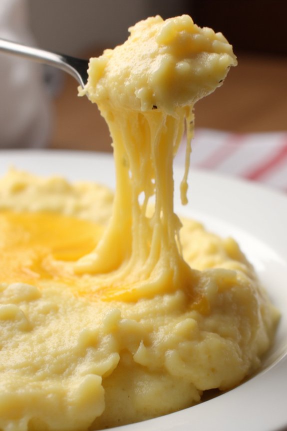 cheesy stretchy mashed potatoes