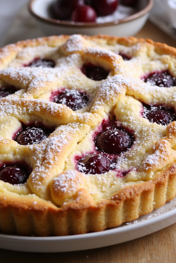 cherry wine custard dessert