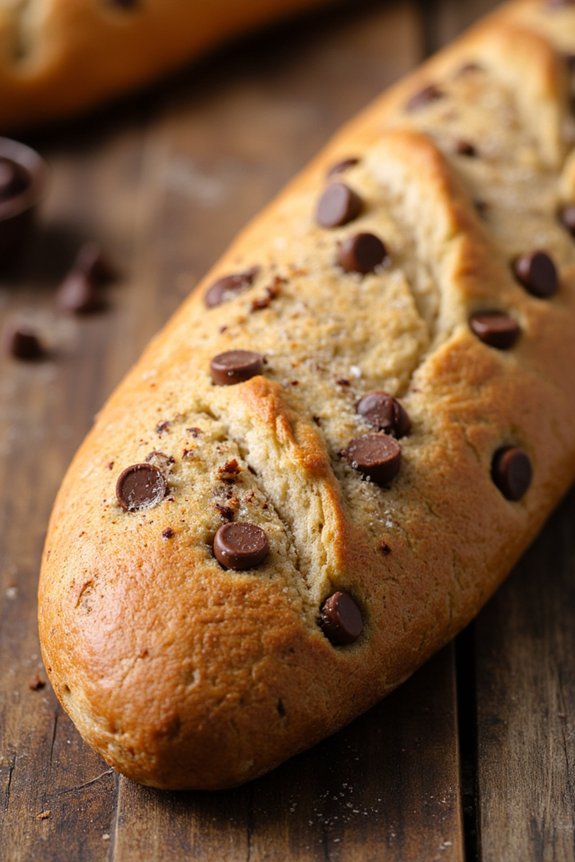 chocolate chip infused baguette