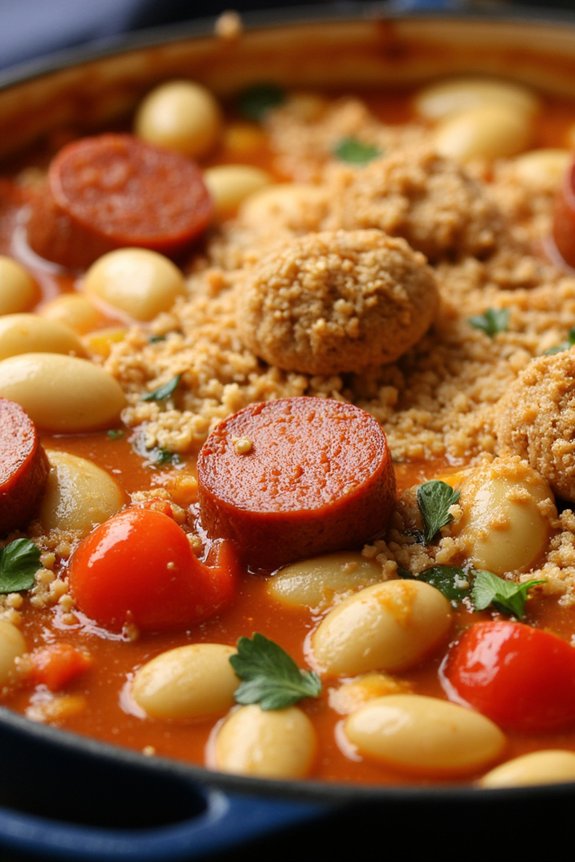 chorizo and red pepper cassoulet