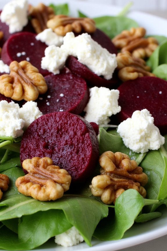 colorful beet and cheese salad