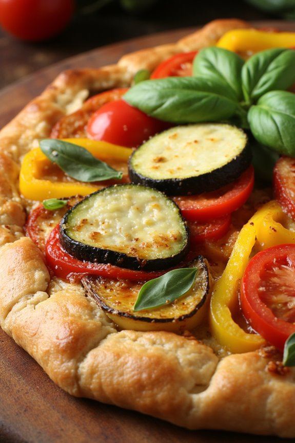 colorful mediterranean vegetable tart