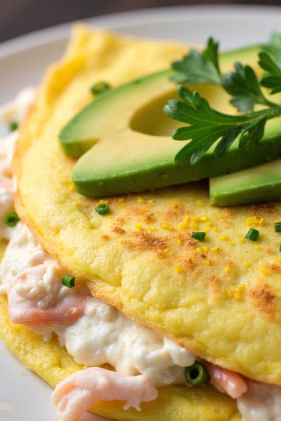 crab avocado omelette recipe