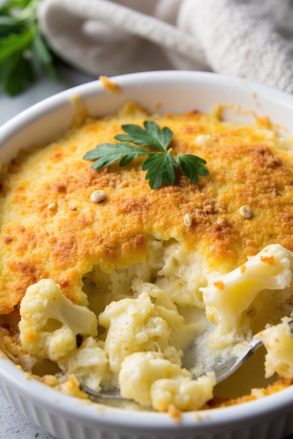 creamy cheesy cauliflower gratin
