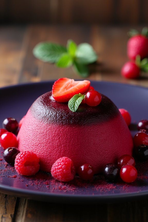 creamy red fruit bavarois