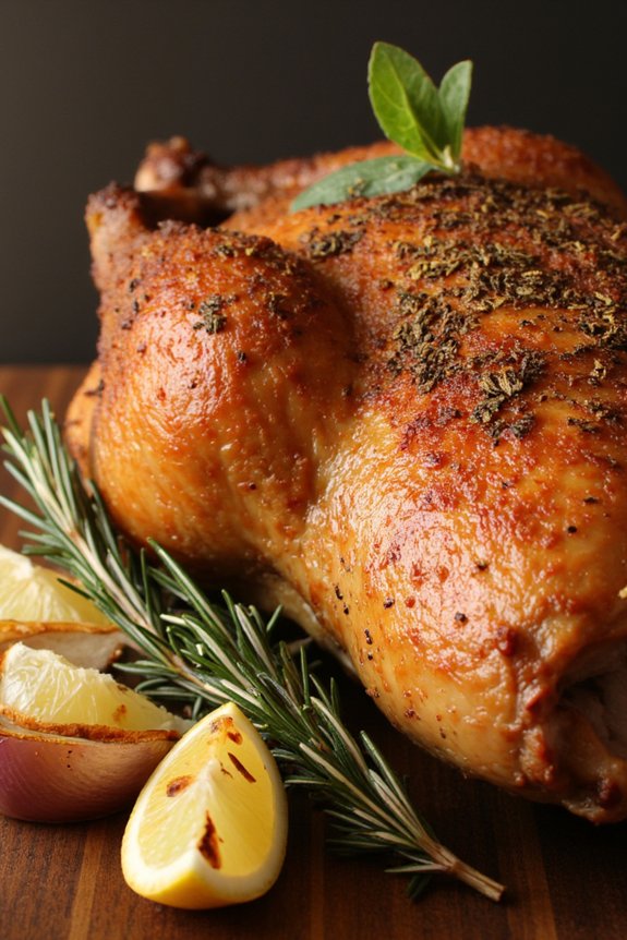 crispy herb infused roasted duck