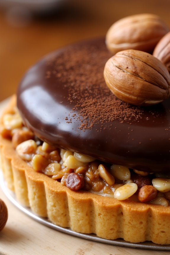 decadent hazelnut chocolate tart