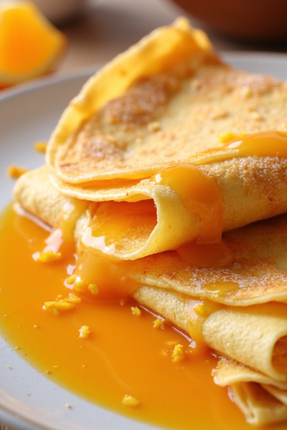 delicate cr pes with orange sauce