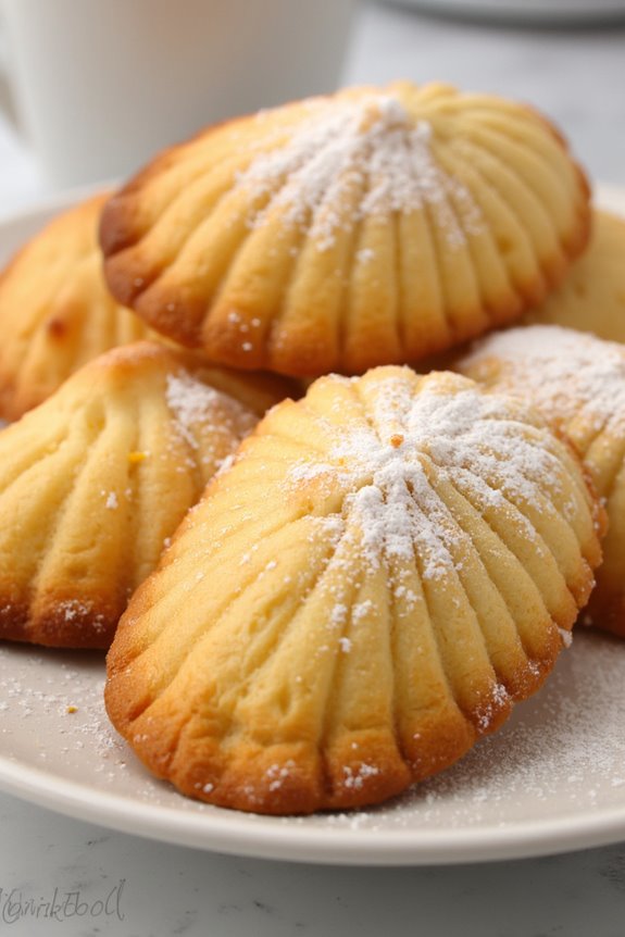 delicate french shell shaped cakes