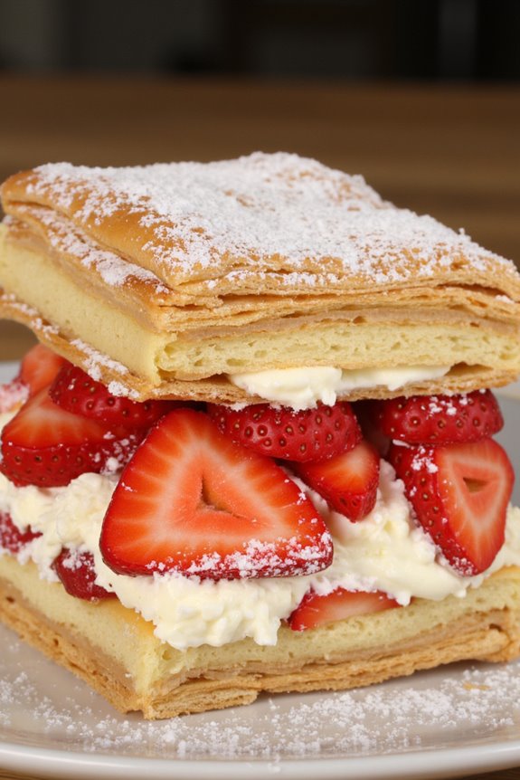 delicate layered strawberry pastry