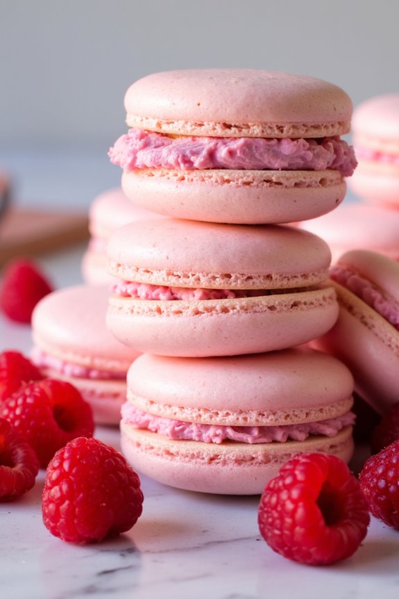 delicate raspberry macarons recipe