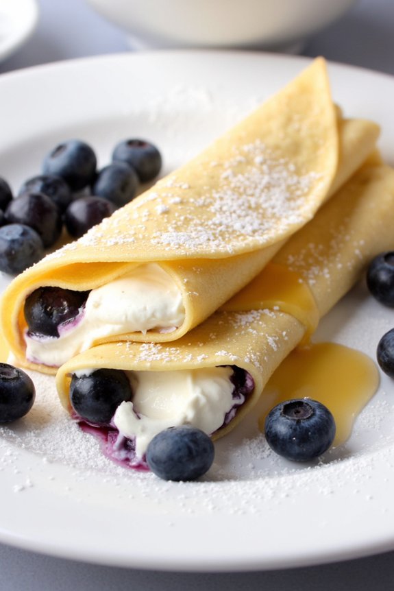 delicious blueberry cream cheese crepes