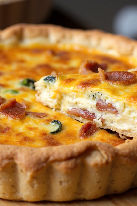 delicious creamy bacon quiche