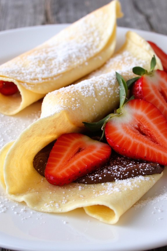 delicious nutella strawberry crepes