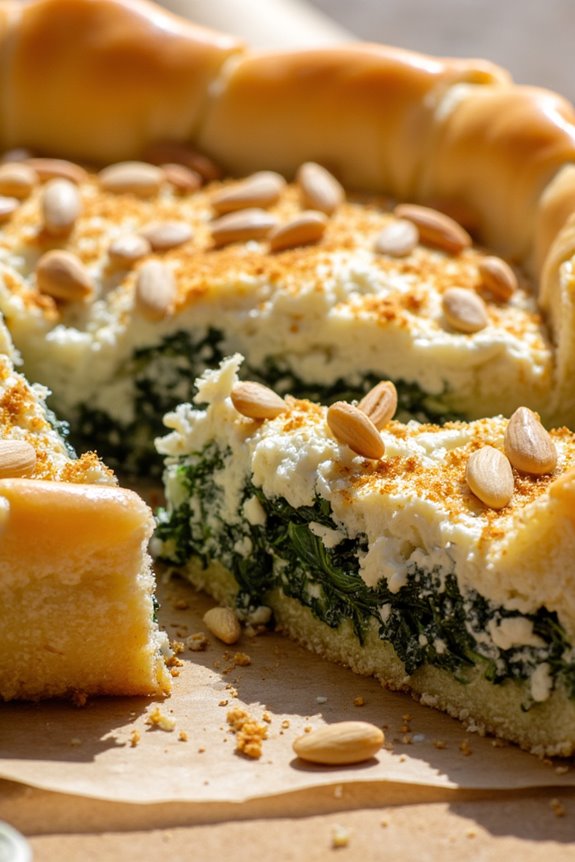 delicious vegetarian spinach tart