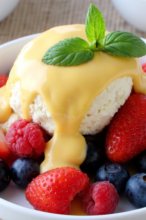 delightful custard with berries
