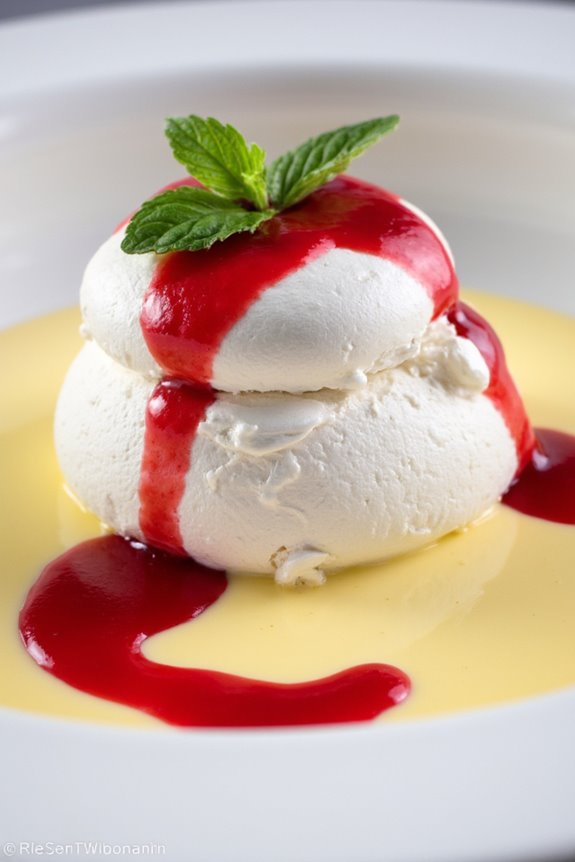 delightful floating island dessert