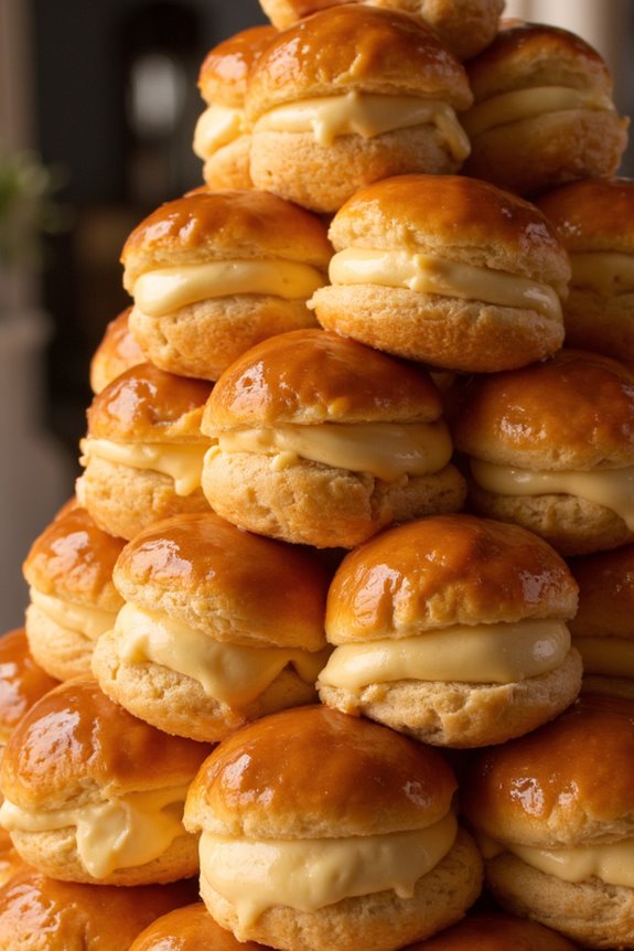 elegant cream puff tower