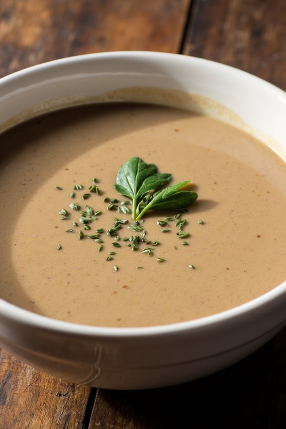 elegant creamy mushroom soup