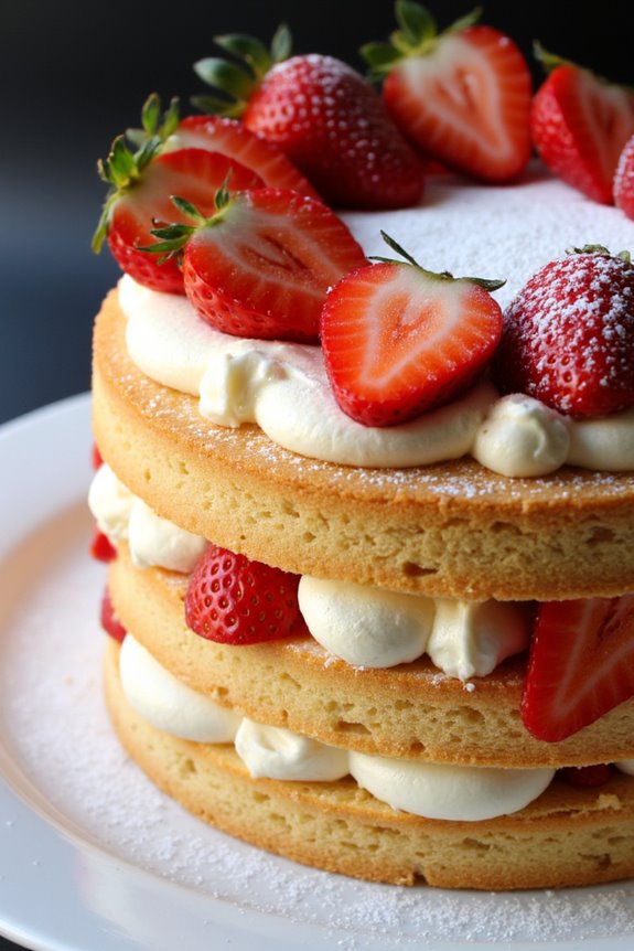 elegant french strawberry cake