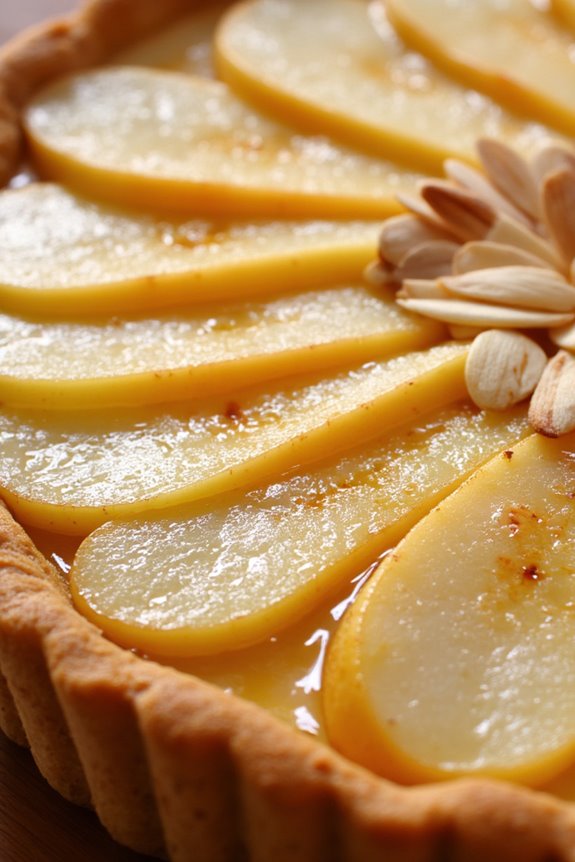 elegant pear almond tart