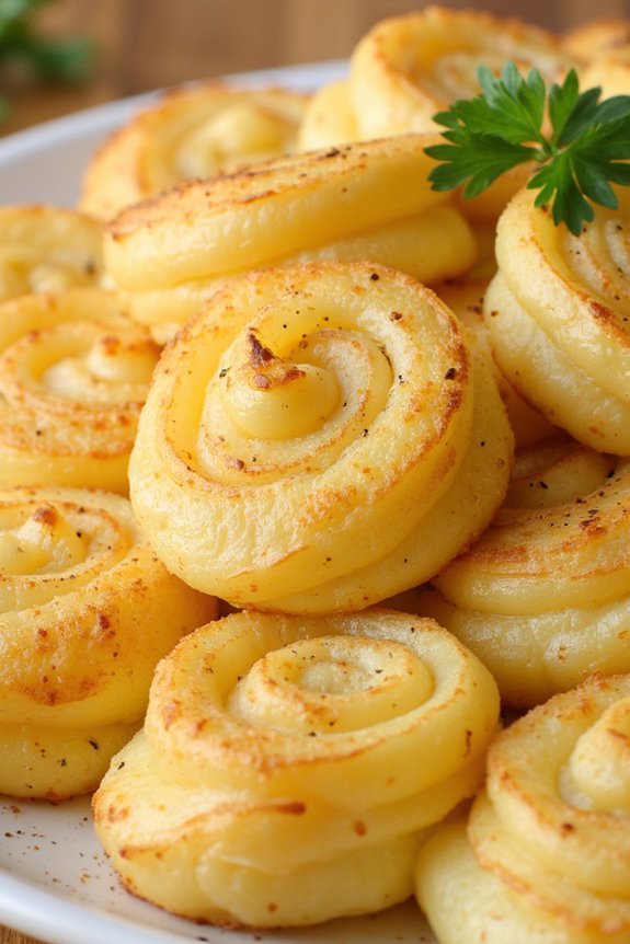 elegant piped potato mounds