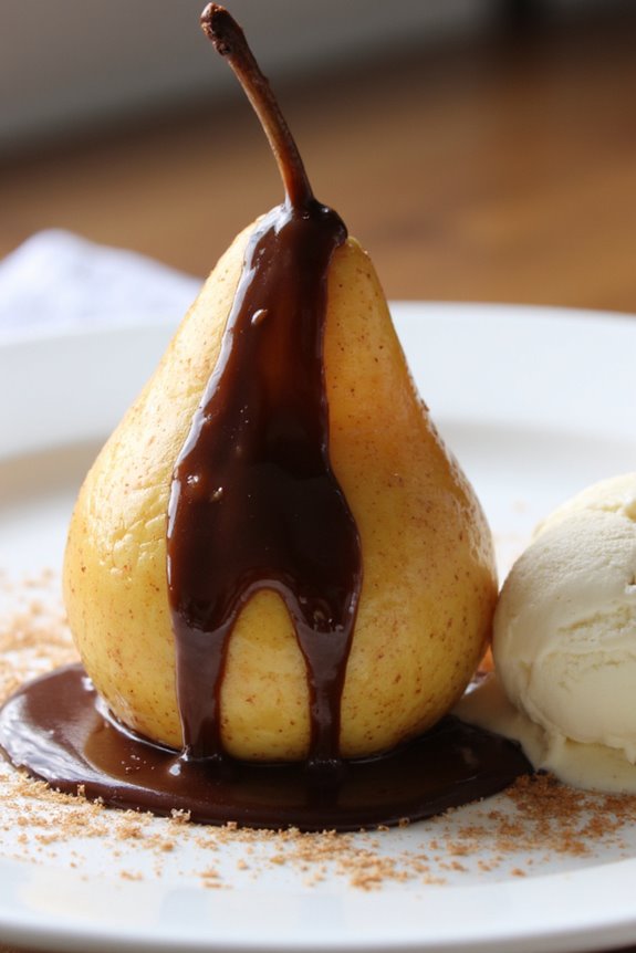 elegant poached pear dessert
